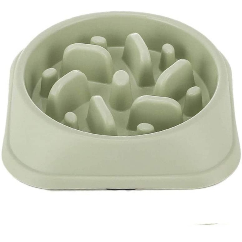 Sage green slow feeder dog bowl